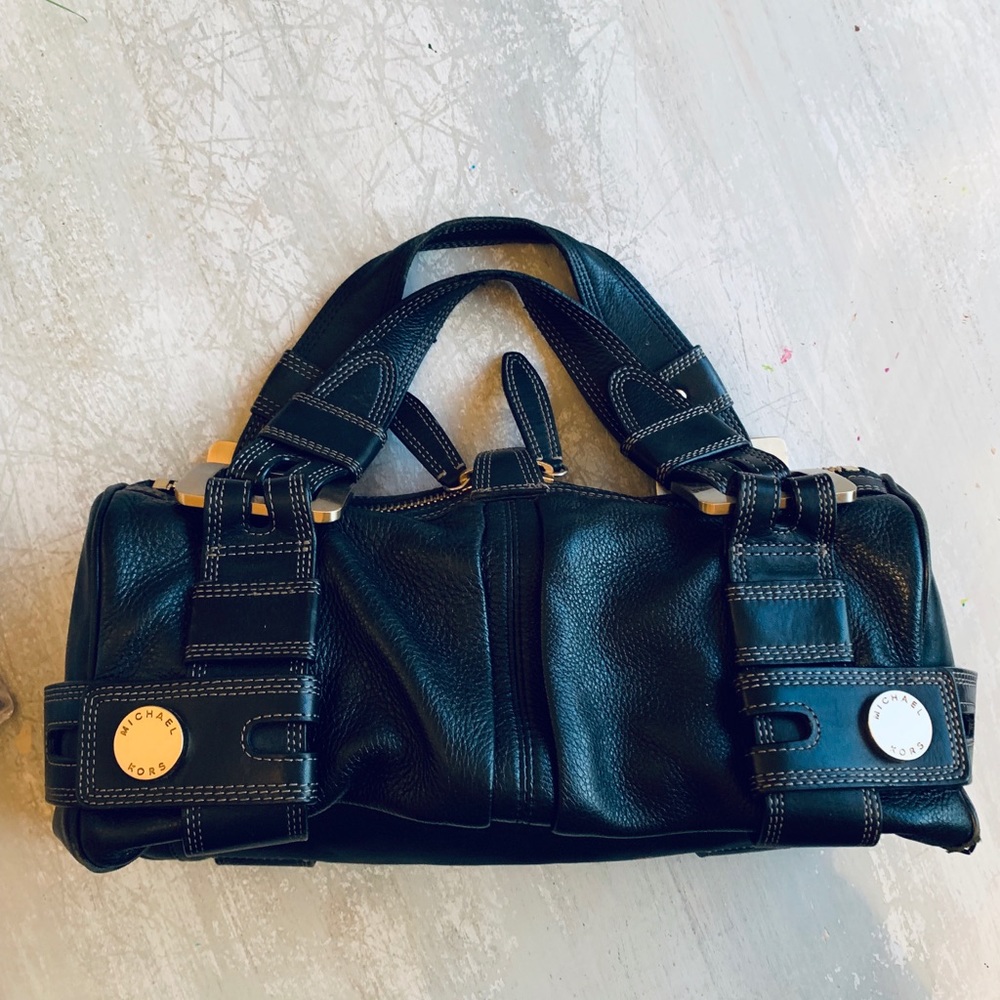 Michael Kors black leather handbag